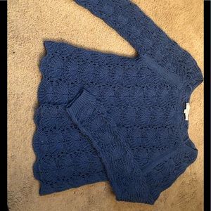 Loft periwinkle open weave sweater